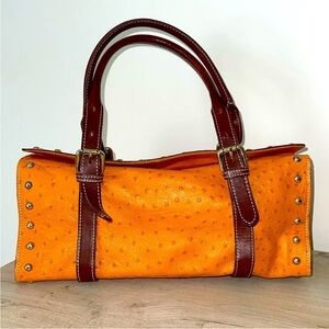 EUC Claudia Firenze Made in Italy Satchel Bag with dust bag, brown